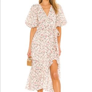 Minkpink floral Kacey Puff sleeve Midi dress